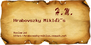 Hrabovszky Miklós névjegykártya
