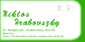 miklos hrabovszky business card