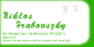 miklos hrabovszky business card